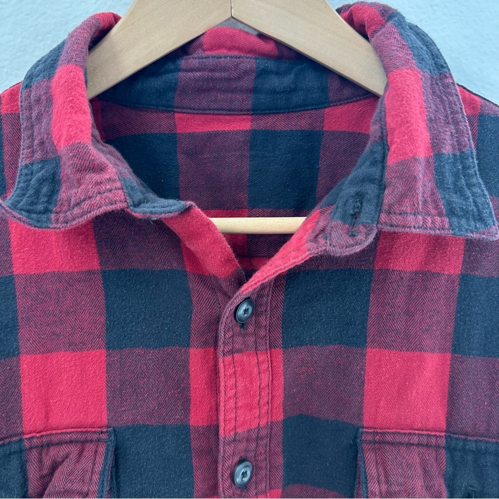 Grunge Oversized Flannel Plaid Button Shirt - Picture 3 of 12